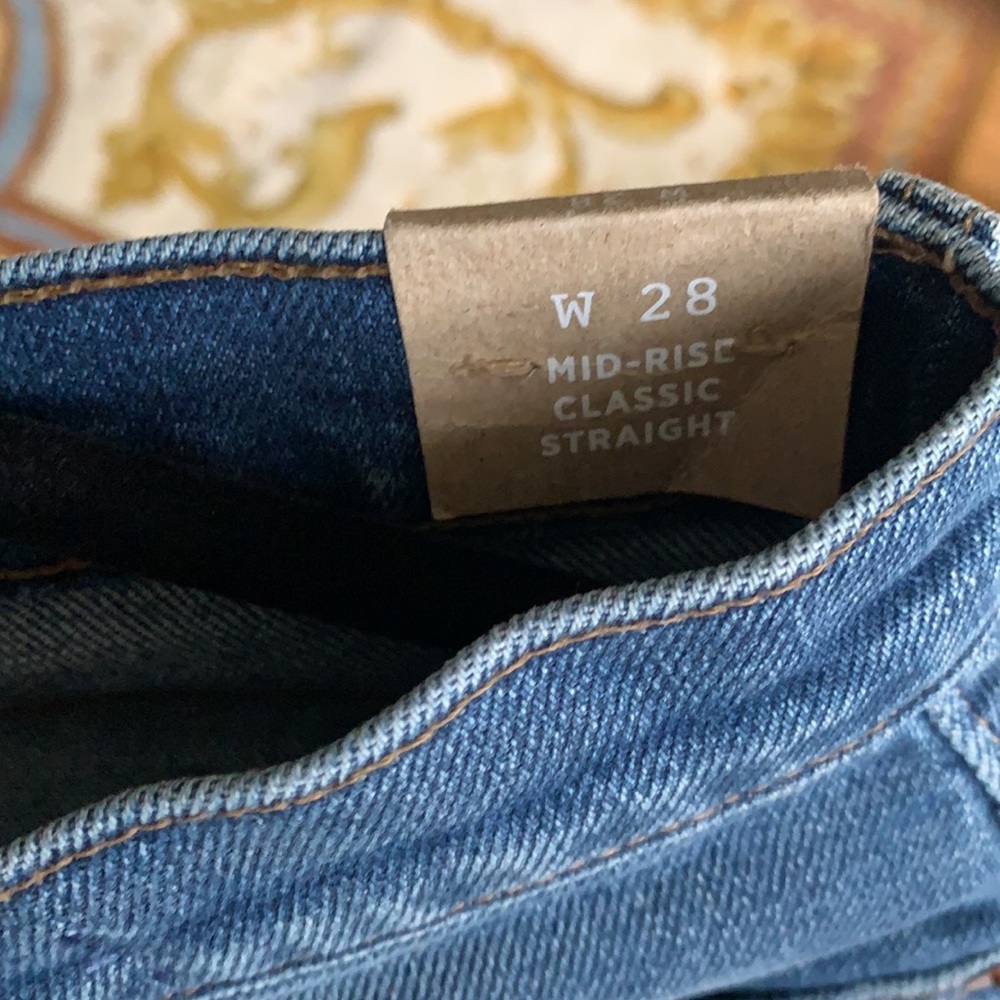 Madewell Denim Jeans Mid-Rise Classic Straight 28w - Picture 3 of 6